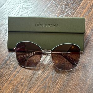 Longchamp Sunglasses with Dark Lenses and Green Case, NWOT